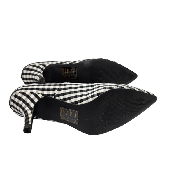 Qupid Women's Pointed Toe Gingham Pumps - 7 - Picture 7 of 8